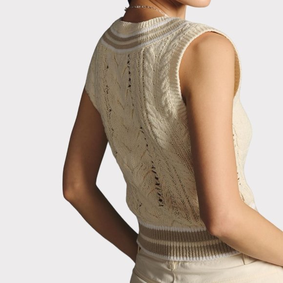 NWOT Rag & Bone Brandi Stripe Cable Knit Slim Vest Women's Size Small - Picture 2 of 14